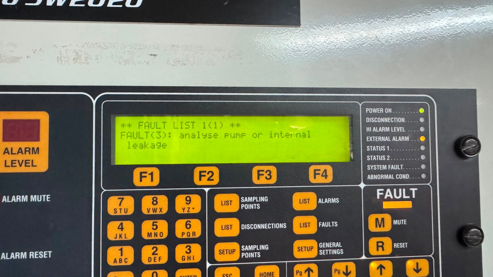 Troubleshooting a Consilium SW2020 Fixed Gas Detection System — Analyser Pump Internal Leakage Alarm