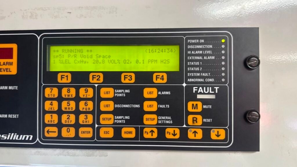 Consilium SW2020 panel showing normal running readings after repair